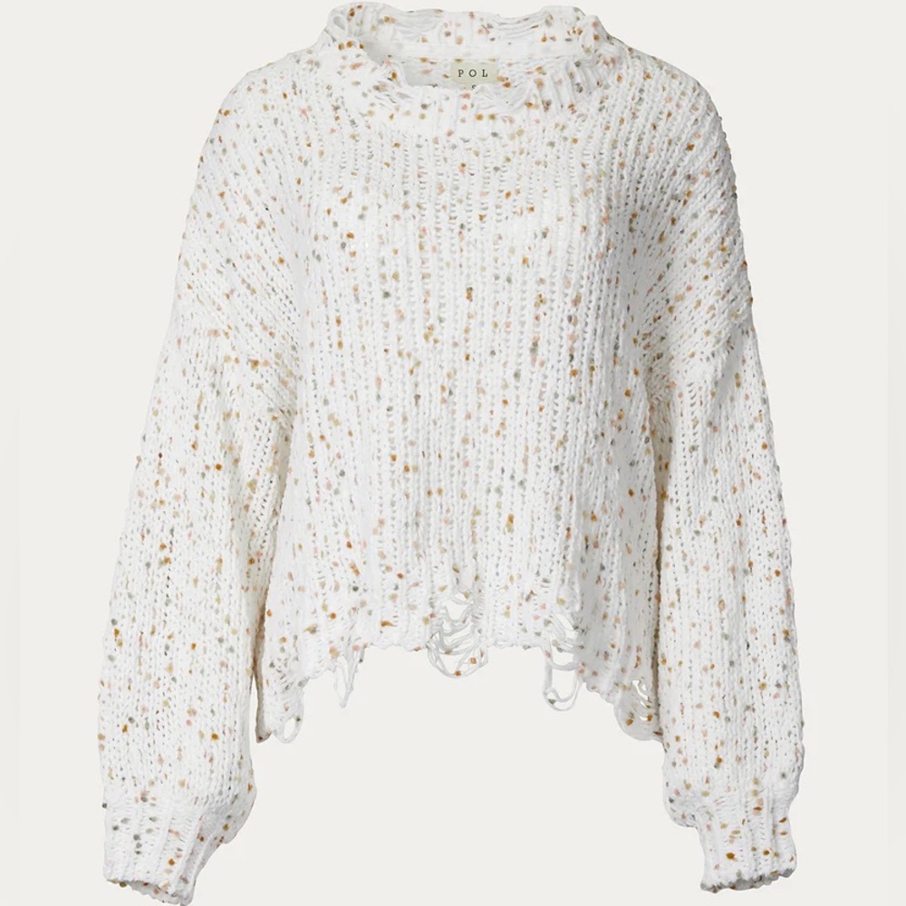 softest pol sweater || cream multi